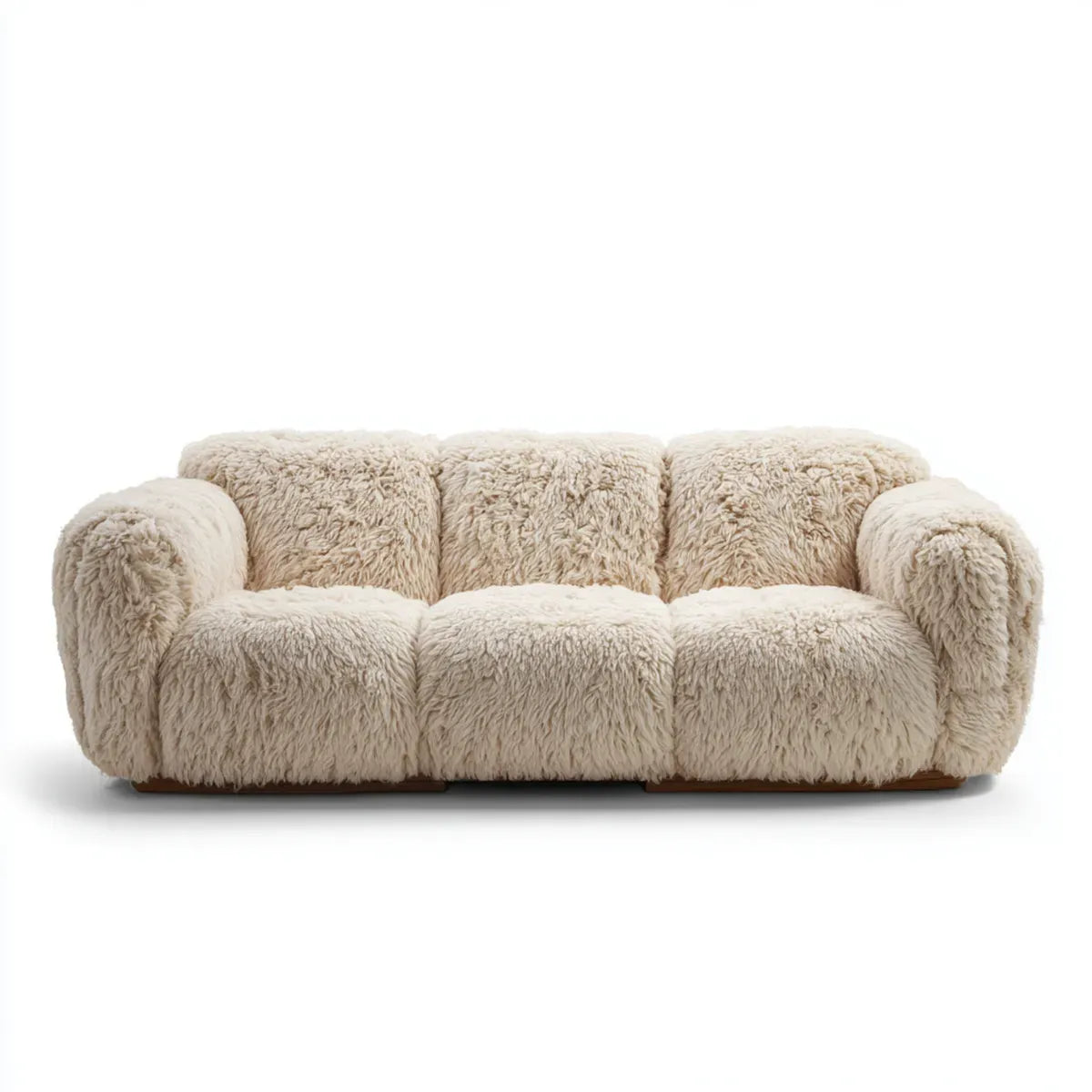 sofa 3-osobowa śmietana 225 x 95 x 78 cm poliester sztuczna skóra prostokątna