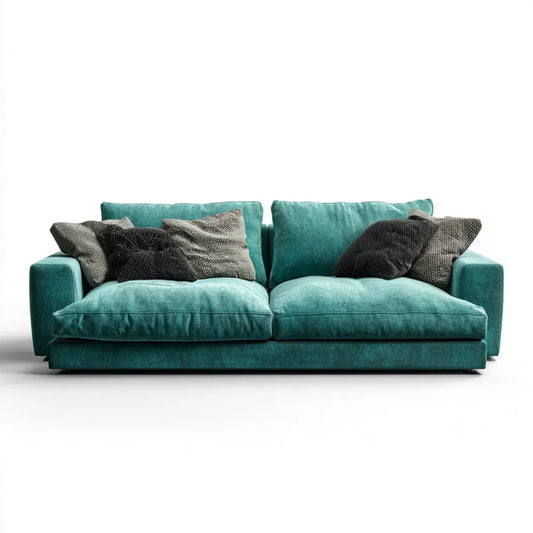 Sofa, 2-kanapa z korkiem 220 x 95 x 85 cm poliestrowy aksamit prosty