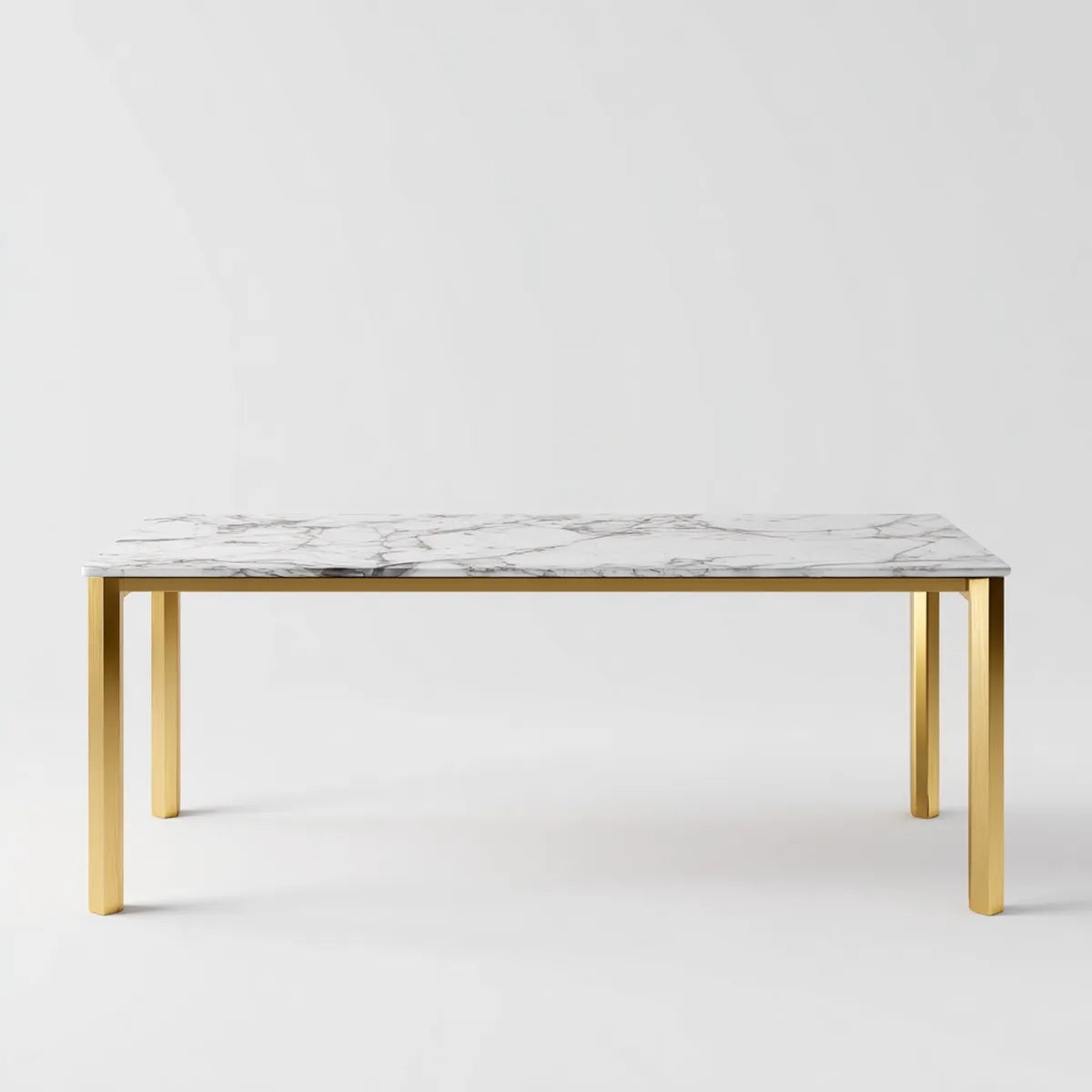 Stół jadalny Białe złoto 180 x 90 x 75 cm Sterylizowane ze stali nierdzewnej prostokątne