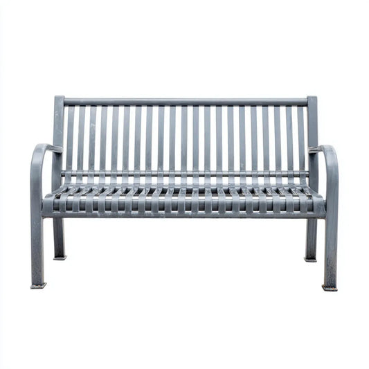 Ławka ogrodowa 2-osobowa szary z aluminium prostokątna 126 x 60 x 86 cm